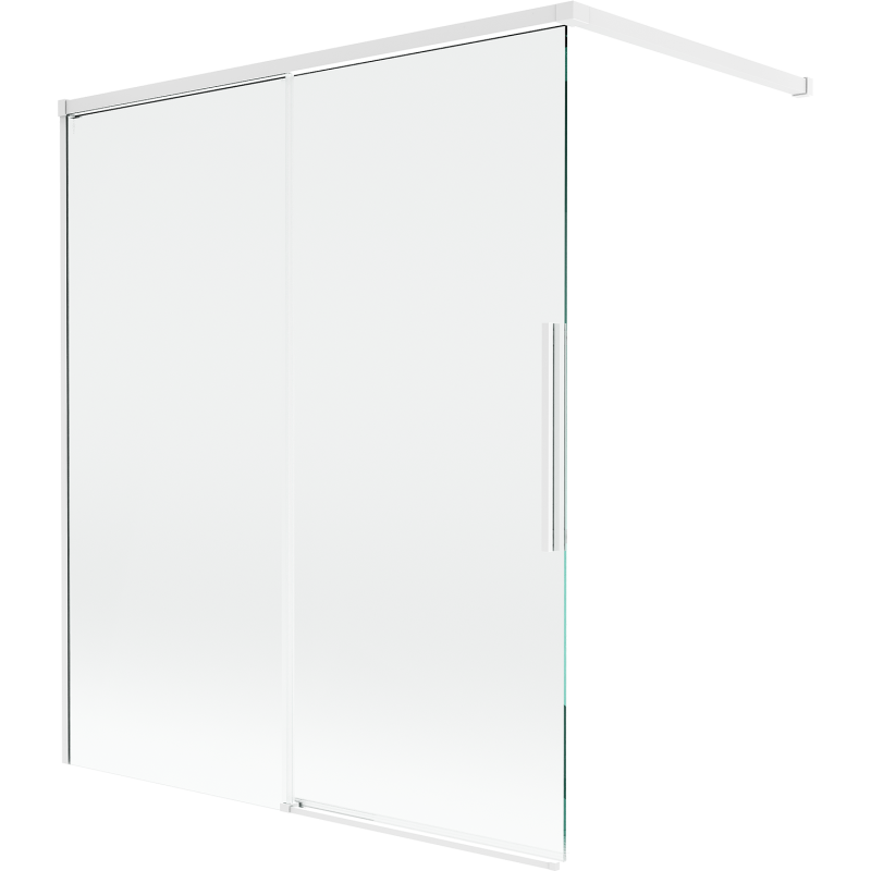 Mexen Rox Badewannenfaltwand 2-flügelig, verschiebbar, 140 x 150 cm, transparent, weiß - 8C9-140-003-20-00