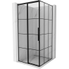 Mexen Rox Duschkabine Schiebetür links 90 x 90 cm, Schwarz kariert, Schwarz - 8C2-090-090-70-77-L