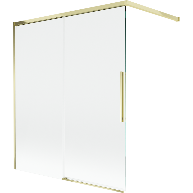 Mexen Rox Badewannenfaltwand 2-flügelig, 140 x 150 cm, transparent, gold - 8C9-140-003-50-00