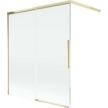 Mexen Rox Badewannenfaltwand 2-flügelig, 140 x 150 cm, transparent, gold - 8C9-140-003-50-00