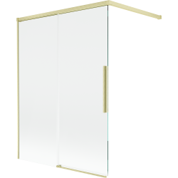 Mexen Rox Badewannenfaltwand 2-flügelig verschiebbar 120 x 150 cm, transparent, gold gebürstet - 8C9-120-003-55-00