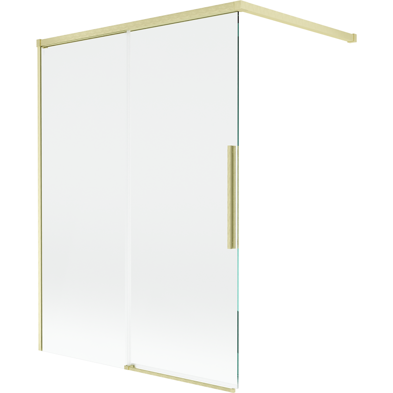 Mexen Rox Badewannenfaltwand 2-flügelig verschiebbar 120 x 150 cm, transparent, gold gebürstet - 8C9-120-003-55-00