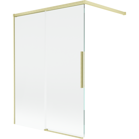 Mexen Rox Badewannenfaltwand 2-flügelig verschiebbar 120 x 150 cm, transparent, gold gebürstet - 8C9-120-003-55-00
