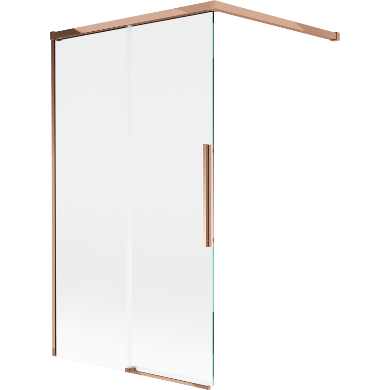 Mexen Rox Duschabtrennung 2-flügelig verschiebbar 100 x 150 cm, transparent, Roségold - 8C9-100-003-60-00