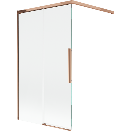 Mexen Rox Duschabtrennung 2-flügelig verschiebbar 100 x 150 cm, transparent, Roségold - 8C9-100-003-60-00