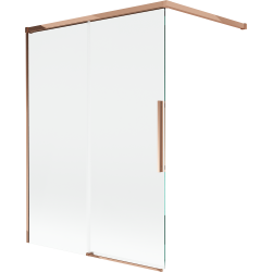 Mexen Rox Duschabtrennung, 2-flügelig, verschiebbar, 120 x 150 cm, transparent, Roségold - 8C9-120-003-60-00