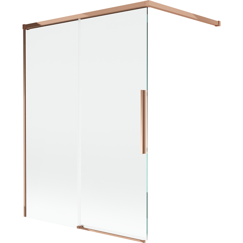 Mexen Rox Duschabtrennung, 2-flügelig, verschiebbar, 120 x 150 cm, transparent, Roségold - 8C9-120-003-60-00