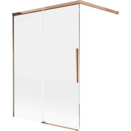 Mexen Rox Duschabtrennung, 2-flügelig, verschiebbar, 120 x 150 cm, transparent, Roségold - 8C9-120-003-60-00