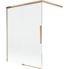 Mexen Rox Duschabtrennung, 2-flügelig, verschiebbar, 120 x 150 cm, transparent, Roségold - 8C9-120-003-60-00