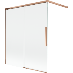 Mexen Rox Duschabtrennung für die Badewanne, 2-flügelig, verschiebbar, 140 x 150 cm, transparent, Roségold - 8C9-140-003-60-00