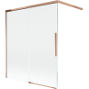 Mexen Rox Duschabtrennung für die Badewanne, 2-flügelig, verschiebbar, 140 x 150 cm, transparent, Roségold - 8C9-140-003-60-00