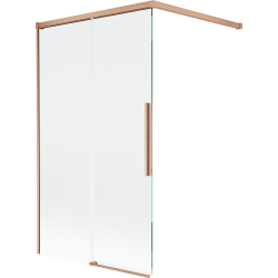 Mexen Rox Duschwand 2-flügelig verschiebbar 100 x 150 cm, transparent, gebürstetes Kupfer - 8C9-100-003-65-00