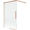 Mexen Rox Duschwand 2-flügelig verschiebbar 100 x 150 cm, transparent, gebürstetes Kupfer - 8C9-100-003-65-00