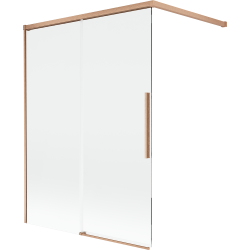 Mexen Rox Duschabtrennung 2-flügelig verschiebbar 120 x 150 cm, transparent, gebürstetes Kupfer - 8C9-120-003-65-00
