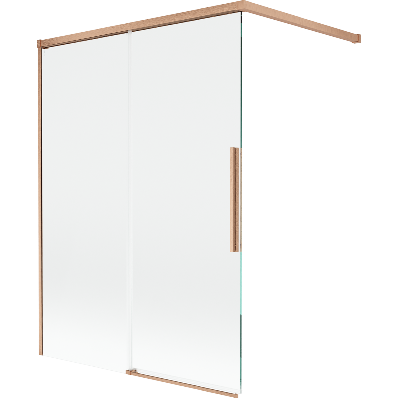 Mexen Rox Duschabtrennung 2-flügelig verschiebbar 120 x 150 cm, transparent, gebürstetes Kupfer - 8C9-120-003-65-00