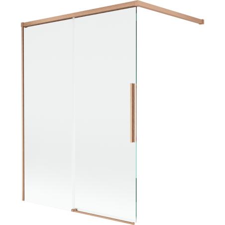 Mexen Rox Duschabtrennung 2-flügelig verschiebbar 120 x 150 cm, transparent, gebürstetes Kupfer - 8C9-120-003-65-00