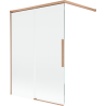 Mexen Rox Duschabtrennung 2-flügelig verschiebbar 120 x 150 cm, transparent, gebürstetes Kupfer - 8C9-120-003-65-00