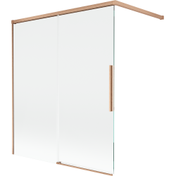 Mexen Rox 2-flügelige, verschiebbare Badewannenfaltwand 140 x 150 cm, transparent, gebürstetes Kupfer - 8C9-140-003-65-00