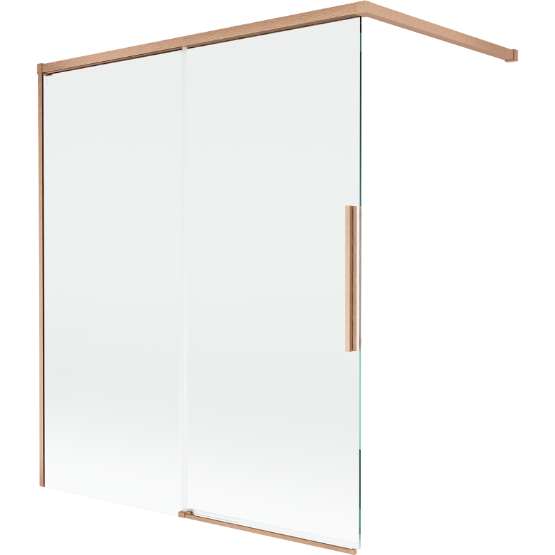 Mexen Rox 2-flügelige, verschiebbare Badewannenfaltwand 140 x 150 cm, transparent, gebürstetes Kupfer - 8C9-140-003-65-00