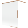 Mexen Rox 2-flügelige, verschiebbare Badewannenfaltwand 140 x 150 cm, transparent, gebürstetes Kupfer - 8C9-140-003-65-00