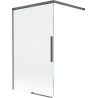 Mexen Rox Duschwand für Badewanne 2-flügelig verschiebbar 100 x 150 cm, transparent, gebürstetes Gun Grau - 8C9-100-003-66-00