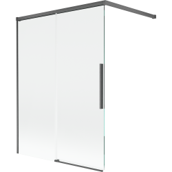 Mexen Rox 2-flügelige Duschtrennwand, verschiebbar 120 x 150 cm, transparent, gebürstetes Gewehrgrau - 8C9-100-003-66-00
