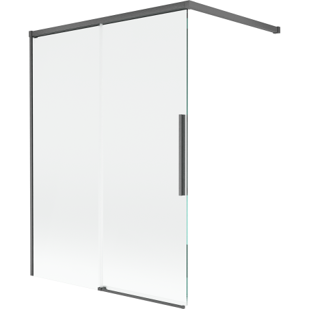 Mexen Rox 2-flügelige Duschtrennwand, verschiebbar 120 x 150 cm, transparent, gebürstetes Gewehrgrau - 8C9-100-003-66-00