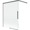 Mexen Rox 2-flügelige Duschtrennwand, verschiebbar 120 x 150 cm, transparent, gebürstetes Gewehrgrau - 8C9-100-003-66-00
