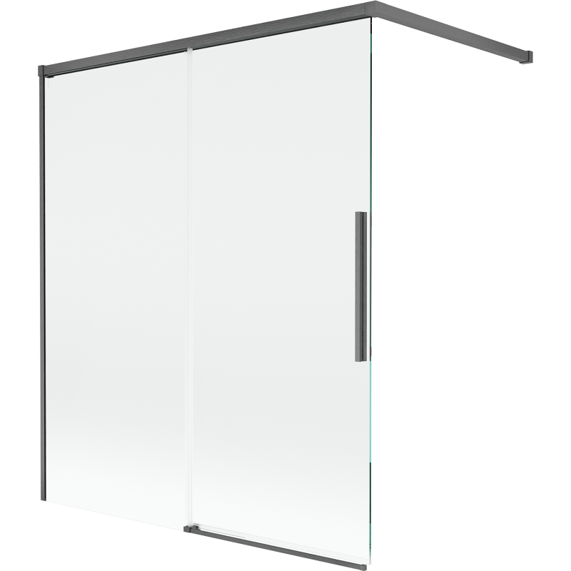 Mexen Rox Duschwand 2-flügelig verschiebbar 140 x 150 cm, transparent, gun gray gebürstet - 8C9-140-003-66-00
