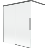 Mexen Rox Duschwand 2-flügelig verschiebbar 140 x 150 cm, transparent, gun gray gebürstet - 8C9-140-003-66-00