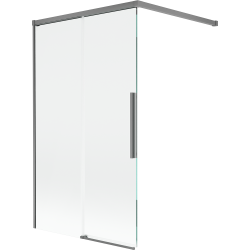 Mexen Rox Badewannenabtrennung, 2-flügelig, verschiebbar, 100 x 150 cm, transparent, Gun Metal - 8C9-100-003-95-00