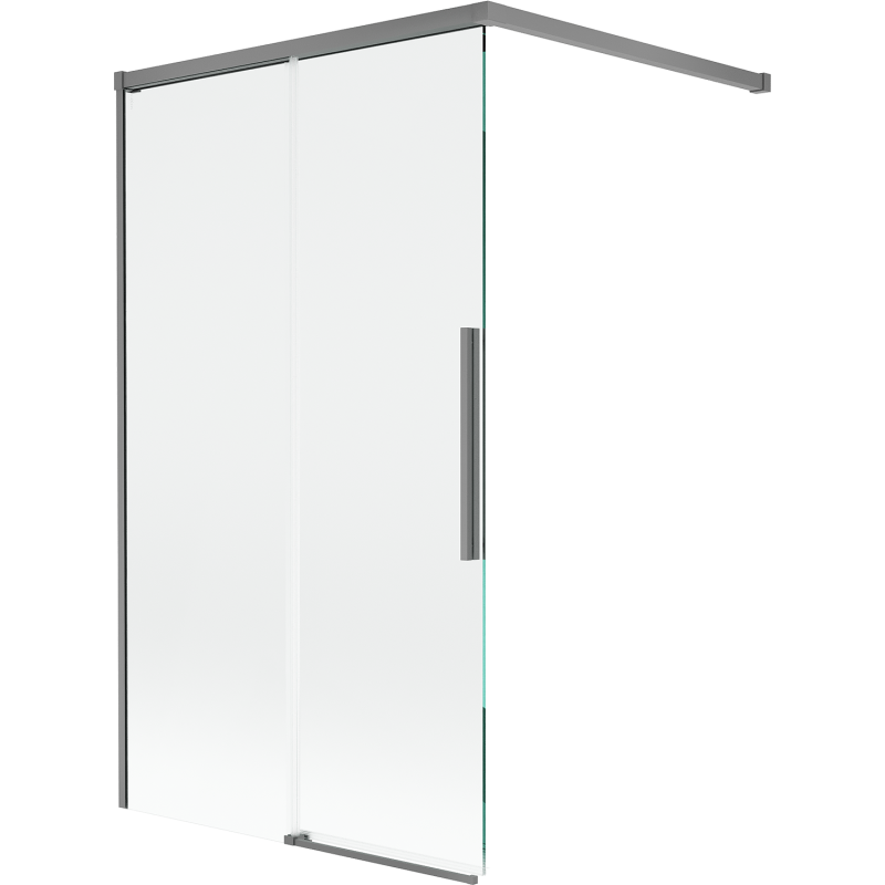 Mexen Rox Badewannenabtrennung, 2-flügelig, verschiebbar, 100 x 150 cm, transparent, Gun Metal - 8C9-100-003-95-00