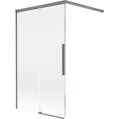 Mexen Rox Badewannenabtrennung, 2-flügelig, verschiebbar, 100 x 150 cm, transparent, Gun Metal - 8C9-100-003-95-00