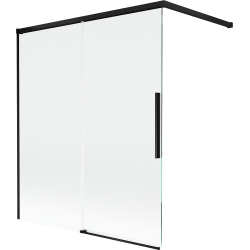 Mexen Rox Duschwand für die Badewanne, 2-flügelig, verschiebbar, 140 x 150 cm, transparent, schwarz - 8C9-140-003-70-00