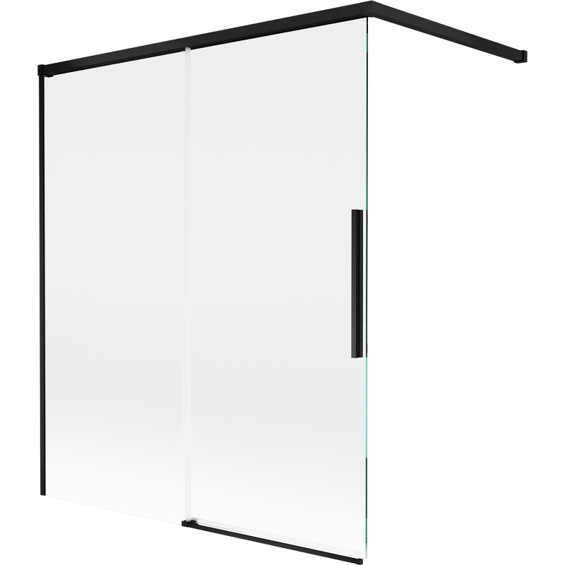 Mexen Rox Duschwand für die Badewanne, 2-flügelig, verschiebbar, 140 x 150 cm, transparent, schwarz - 8C9-140-003-70-00