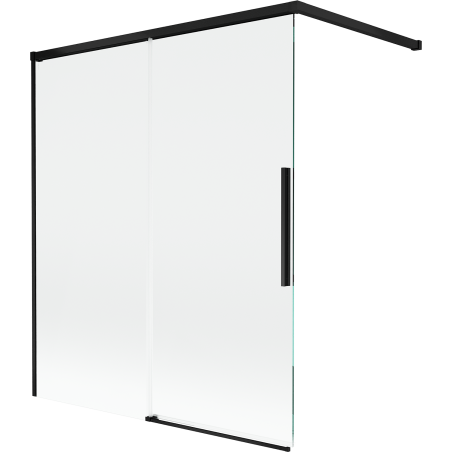 Mexen Rox Duschwand für die Badewanne, 2-flügelig, verschiebbar, 140 x 150 cm, transparent, schwarz - 8C9-140-003-70-00
