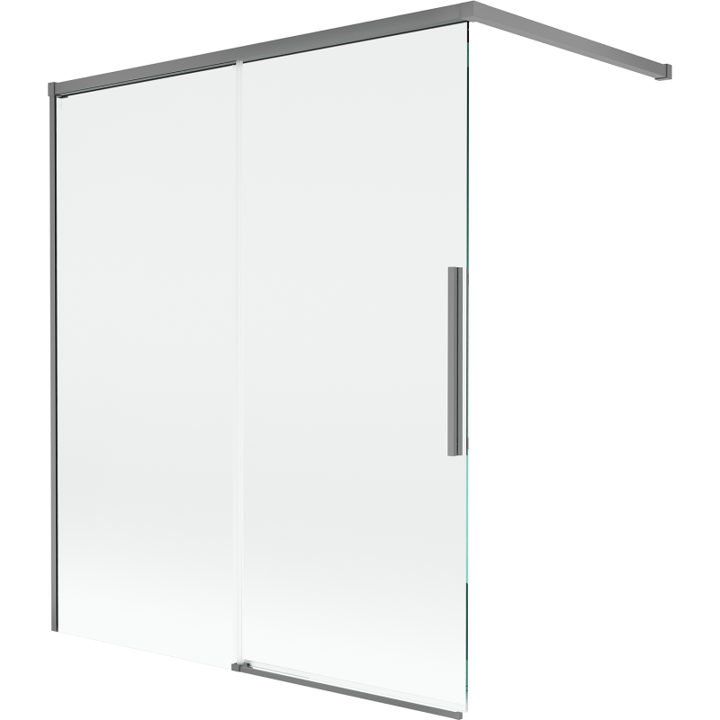 Mexen Rox Duschabtrennung 2-flügelig verschiebbar 120 x 150 cm, transparent, Gun Metal - 8C9-120-003-95-00