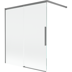 Mexen Rox 2-flügelige, verschiebbare Badewannenabtrennung 140 x 150 cm, transparent, Gun Metal - 8C9-140-003-95-00