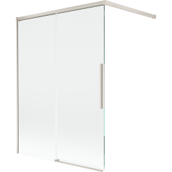 Mexen Rox Wannenschirm 2-flügelig, verschiebbar 120 x 150 cm, transparent, gebürsteter Nickel - 8C9-120-003-97-00