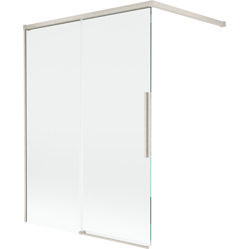 Mexen Rox Wannenschirm 2-flügelig, verschiebbar 120 x 150 cm, transparent, gebürsteter Nickel - 8C9-120-003-97-00
