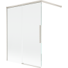 Mexen Rox Wannenschirm 2-flügelig, verschiebbar 120 x 150 cm, transparent, gebürsteter Nickel - 8C9-120-003-97-00
