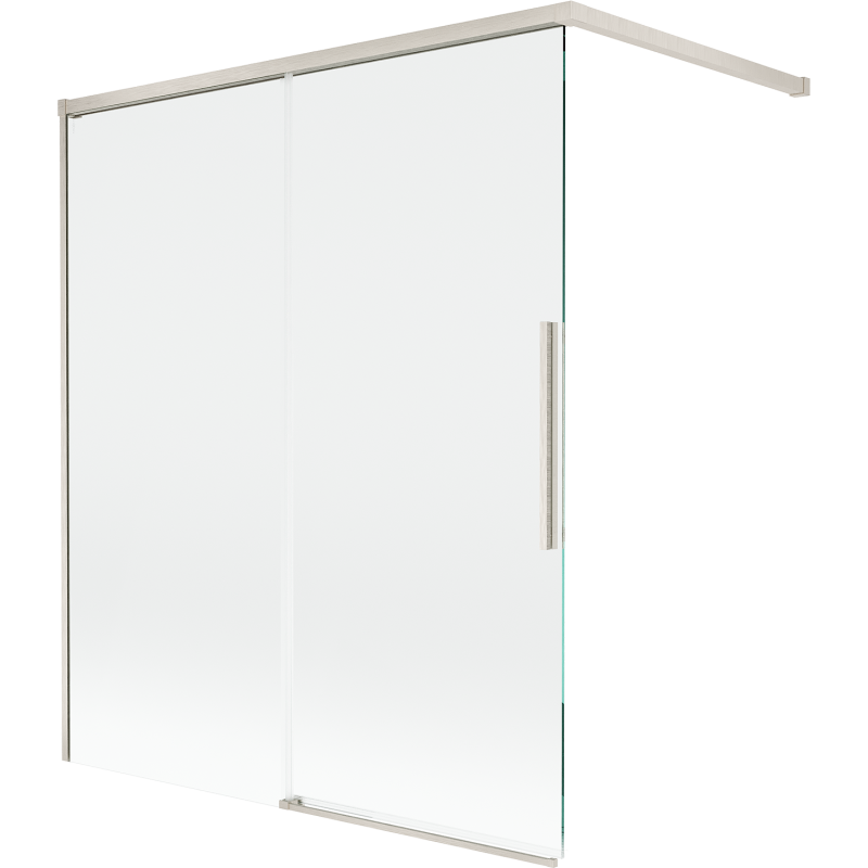 Mexen Rox Badewannenfaltwand 2-flügelig verschiebbar 140 x 150 cm, transparent, gebürstetes Nickel - 8C9-140-003-97-00