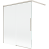 Mexen Rox Badewannenfaltwand 2-flügelig verschiebbar 140 x 150 cm, transparent, gebürstetes Nickel - 8C9-140-003-97-00