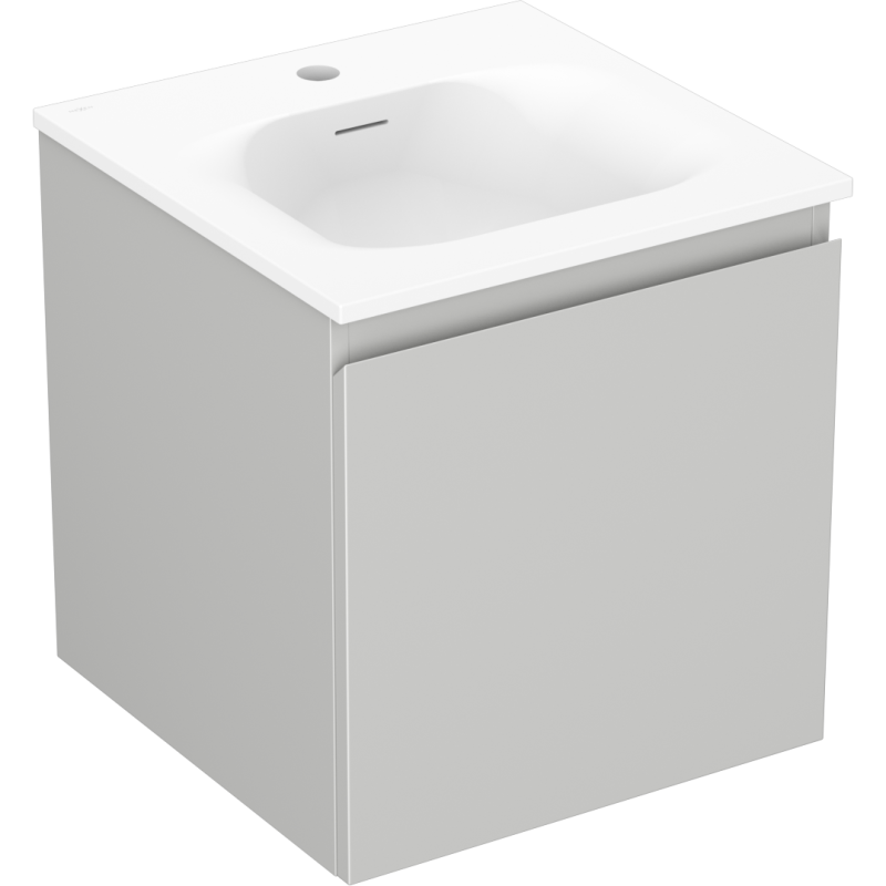 Mexen Orio Badezimmerschrank 45 cm mit Waschbecken Vela, 1 Schublade, graumatt/weißmatt - 91A10-04547-1-BF62-W23M01