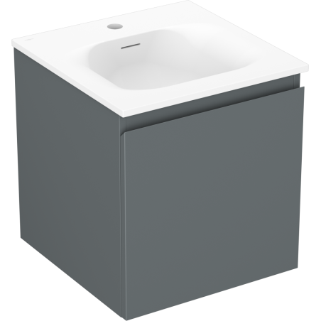 Mexen Orio Badezimmerschrank 45 cm mit Waschbecken Vela, 1 Schublade, Graphit Matt/Weiß Matt - 91A10-04547-1-BF66-W23M01