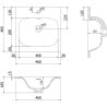 Mexen Orio Badezimmerschrank 45 cm mit Waschbecken Vela, 1 Schublade, schwarz matt - 91A10-04547-1-BF71-W23M71
