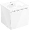 Mexen Orio Badezimmerschrank 50 cm mit Waschbecken Vela, 1 Schublade, weiß glänzend - 91A10-05047-1-BF00-W23M00