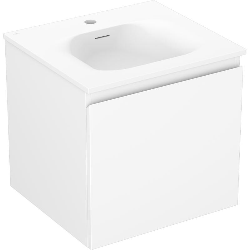 Mexen Orio Badezimmer-Unterschrank 50 cm mit Waschbecken Vela, 1 Schublade, weiß matt - 91A10-05047-1-BF01-W23M01