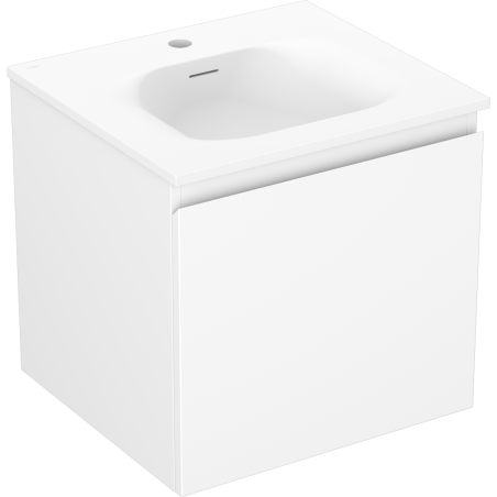 Mexen Orio Badezimmer-Unterschrank 50 cm mit Waschbecken Vela, 1 Schublade, weiß matt - 91A10-05047-1-BF01-W23M01