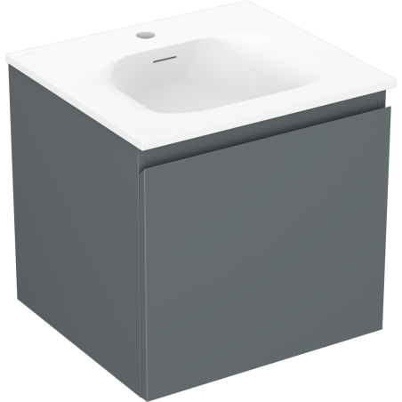 Mexen Orio Badezimmerschrank 50 cm mit Waschbecken Vela, 1 Schublade, Graphit matt/Weiß matt - 91A10-05047-1-BF66-W23M01